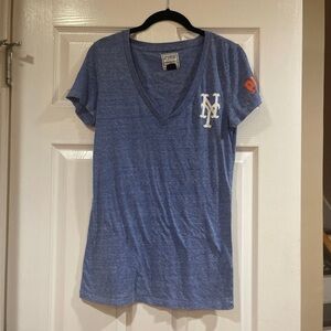 Victoria’s secret pink ny Mets v neck shirt vintage strike ‘em out m